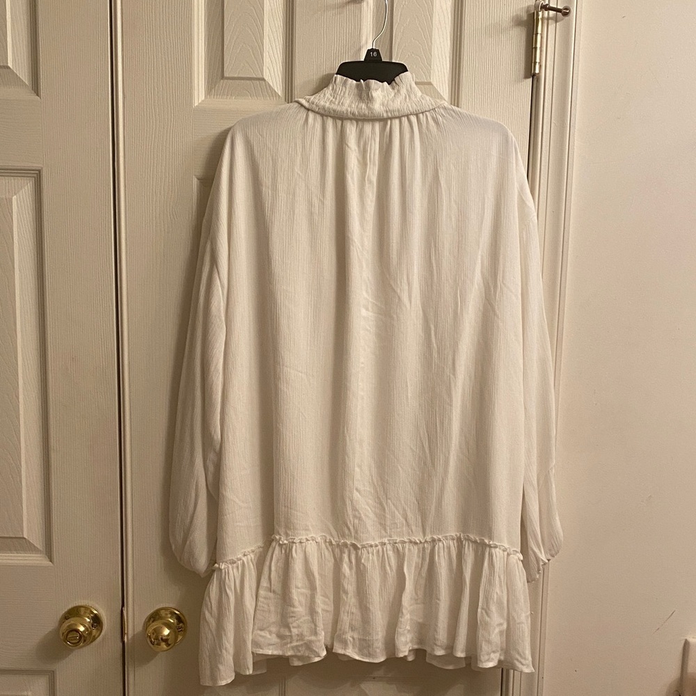 White Ruffled Women's Tunic - Picture 5 of 6